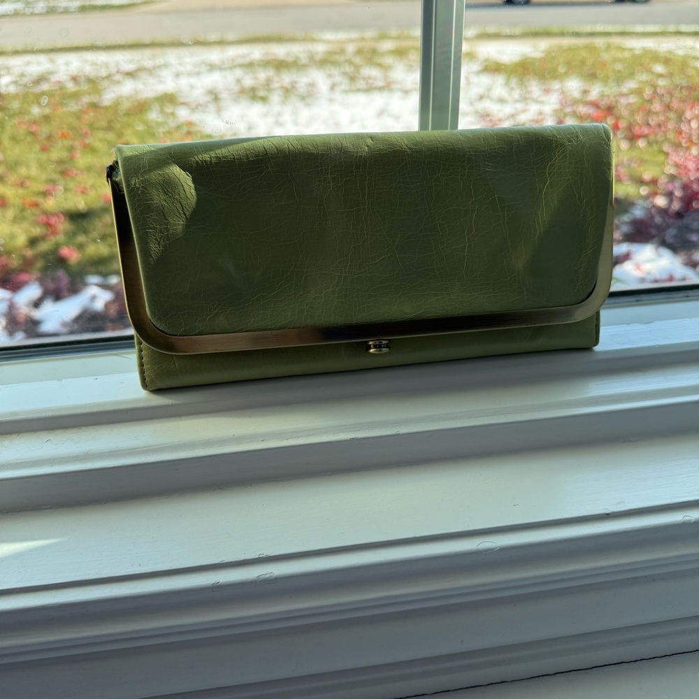 HOBO Rachel Wallet in “Seamist” Green with Gold Accent, with Tag